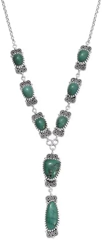 Artisan Crafted Turquoise 27.50 ctw Necklace 18 Inches in Sterling Silver