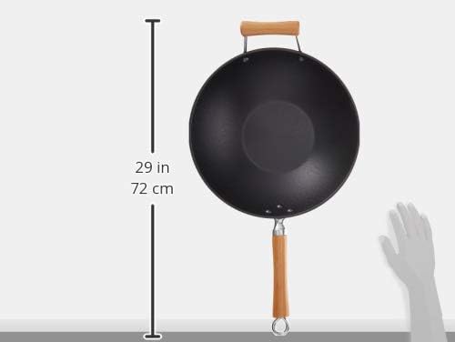 JOYCE CHEN Professional Series 14-Inch Cast Iron Wok with Maple Handle