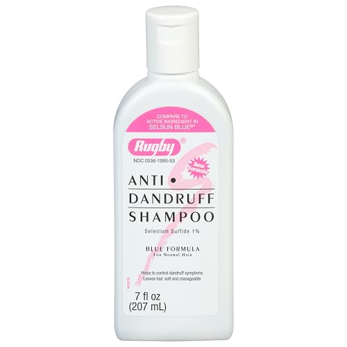 Rugby Selenium Sulfide Anti-Dandruff Shampoo - Blue Formula for Normal Hair - 7 Oz (1-Pack)