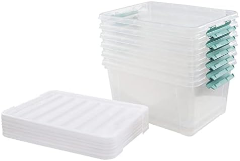 20 Quart Clear Plastic Bin with Lid, Latching Storage Box, 6 Packs