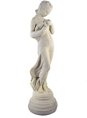 Classic Victorian Style Girl with Dove Cast Stone Garden Muse Statue | 28-Inches, Made in the USA