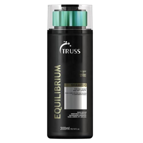 TRUSS Equilibrium Shampoo, Oily Scalp Sulfate & Dye Free, 10.14 oz | Balancing shampoo for combination hair. Color safe formula for oily hair