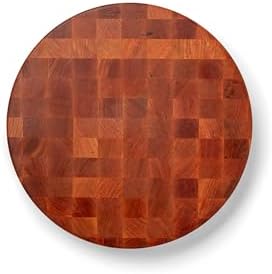 John Boos CCB Series Round Wooden Maple Cutting Board 18”x18” – 3” Thick, 22-lb Non-Reversible Butcher Block with End-Grain – Made in the USA
