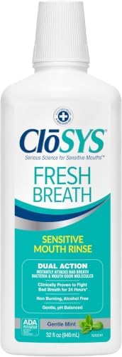 CloSYS Mouthwash, 32 Ounce, Fresh Breath Mouthwash, 2 Pack, Gentle Mint