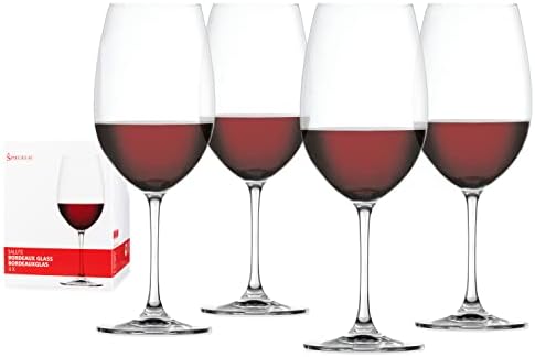 Spiegelau Salute Stemmed Red Wine Glasses, Lead-Free Crystal Wine Glasses for Pinot Noir, Cabernet, Wedding, Anniversary, Housewarming, Birthday Gifts, Elegant Glassware, Home Bar, 19.4 oz, Set of 4