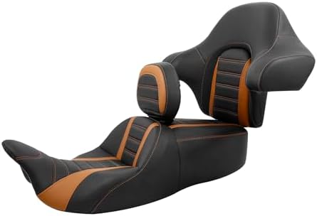Rider Passenger One-Piece Two-Up Seat Driver Rider Backrest Wrap Around Backrest Pad Fit For Harley 2014-2023 Touring Road King Street Glide Road