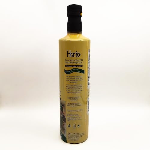 Extra Virgin Olive Oil - Horio, 750ml Glass | #1 Greek olive oil. First cold pressed from 100% Koroneiki olives grown in Greece. Single variety. Rich