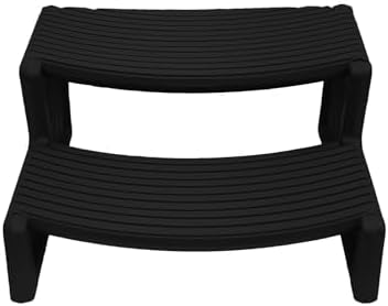 Confer Plastics Resin Multi Purpose Outdoor Non Slip Portable Spa and Hot Tub Handi-Step Deck Patio Steps Accessories, Charcoal Grey