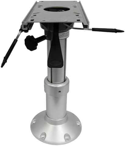 Wise 8WP145 Heavy Duty Mainstay Air Power Pedestal with Locking Swivel and Slide | Air-powered height adjustment 14.5 to 20 in, 2-7/8 in post