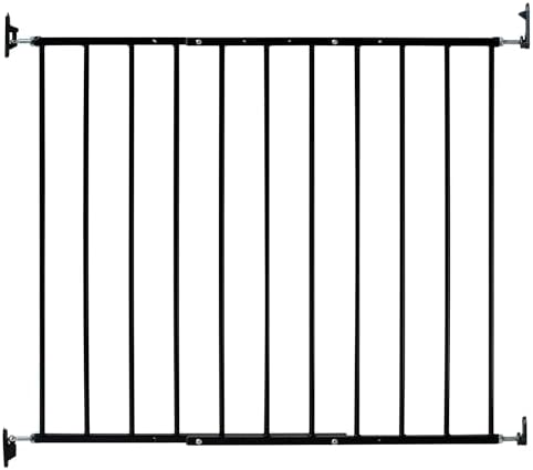 KidCo 24.75-42.5" Safeway Walk Through Baby Gate for Stairs and Doorways | No-Trip Top of Stairs Baby Gate No Bottom Bar | Quick-Release Mounted Hardware for Security and Easy Removal (Black)