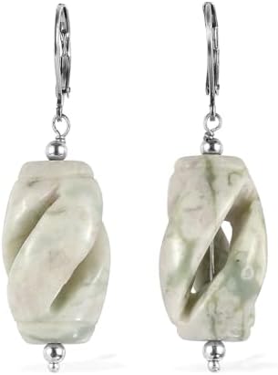 Sesame Jasper 40.00 ctw Earrings in Stainless Steel