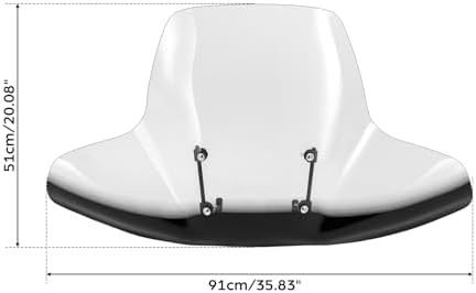 SLMOTO Universal Motorcycle Windshield Large ATV Windscreen Fit for Polaris