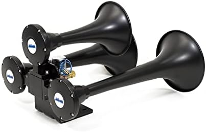 HornBlasters Outlaw Black 12/24 Volt Train Horn Only - 3 Trumpets - Big Sound