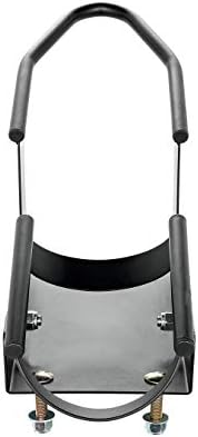 Camco Steel Universal Tire Fit Motorcycle Wheel Chock Mount for Truck Bed or Trailer Floor, Includes 2 Handlebar Straps