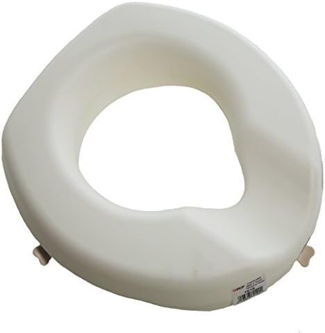 PCP Raised Toilet Seat, Increase Height Over Commode, Elevated, White, 3 Inch Rise