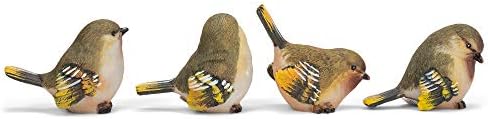 RAZ Imports Striped Wing Bird 2.5 x 2.25 inch Resin Decorative Tabletop Figurine Set of 4