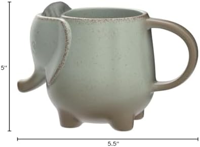 Ceramic 15oz Elephant Tea Mug Green
