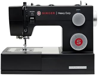 SINGER® 4432 (Grey) High Speed Heavy Duty Sewing Machine + Accessory Kit | 32 stitches deliver 110 applications, 50% more power for thick fabrics, 1100 per minute capacity, 1-step buttonhole design