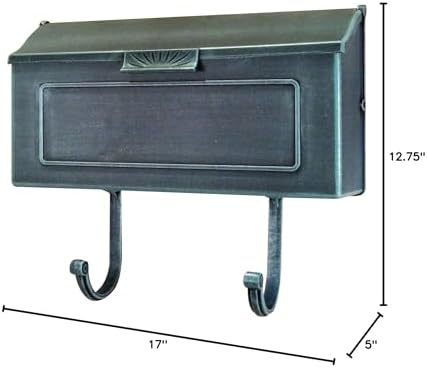 Special Lite Horizon Horizontal Wall Mount Mailbox - Black Aluminum Mailbox for Wall Mount - SHH-1006-BLK