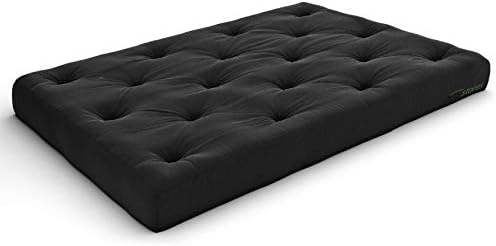 Nirvana Futons Extra Thick Premium 10-Inch Queen Futon Mattress, Black Twill - Made in USA