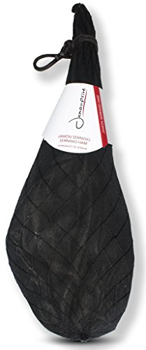 Spanish Serrano Ham Bone in from Spain 14.5-17 lb (Stand + Knife included) - Jamon Serrano - Jamón Serrano Español - Cured Ham - Serrano Ham from