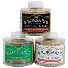 Borsari Seasoned Salt Combo - Multi-Use All Purpose Original and Orange Ginger Seasonings - Gourmet Sea Salt Blends With Herbs and Spices - Set of 2, 4 oz Shaker Bottles