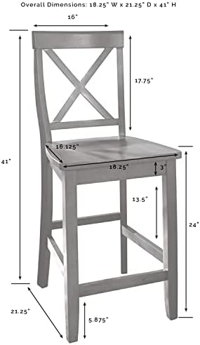Crosley Furniture X-Back Wood Bar Stools Set of 2, Black, 30-inch