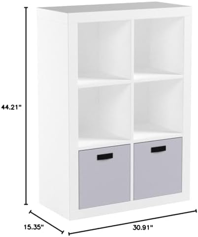 Better Homes and Gardens.. Bookshelf Square Storage Cabinet 4-Cube Organizer (Weathered) (White, 4-Cube) (White, 6-Cube)