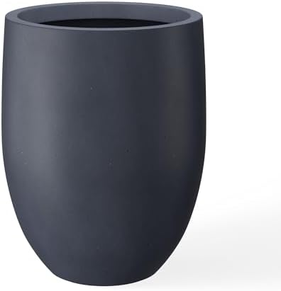 Kante Tall Concrete Planter 21.7" Modern White Floor Pot for Indoor Outdoor