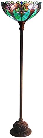Chloe Lighting CH18780VG15-TF1 Liaison Tiffany-Style 1 Light Victorian Torchiere Floor Lamp, 15" x 15" x 71"