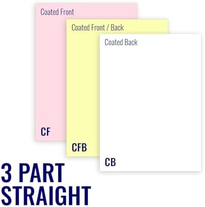 Superior 8.5 x 11 Carbonless Paper, 3 Part Straight (Bright White/Canary/Pink), 1340 Sets (4000 Sheet)