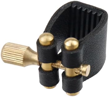 Soprano Saxophone Ligature Black Leather Ligature Fastener | Adjustable Screw, Sax Mouthpiece Ligature Fastener