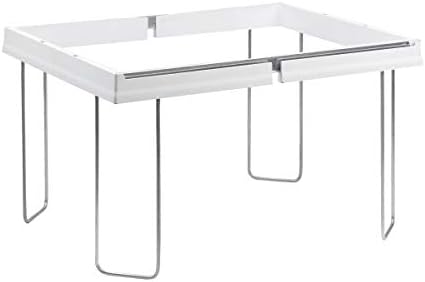 Smead Hanging File Folder Frames, Adjustable, 13” W x 9.25” H x 16”-24” L, White and Silver, Letter Size (64851) (White and Si)