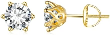 S925 Sterling Silver 0.5ct VVS1 D-color Diamond Screw Back Stud Earrings for Women, Elegant for Engagements or Birthday Celebrations