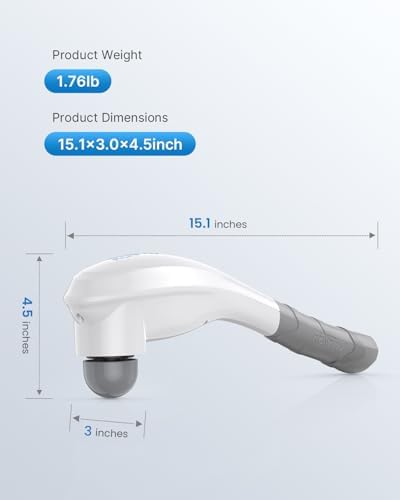 RENPHO Cordless Handheld Massager, 5 Adjustable Speeds and Massage Modes | Rechargeable Electric Neck Massage Tool for Muscle Tension, For Shoulder, Back & Leg, Home, Office, Travel Use, Gift Idea