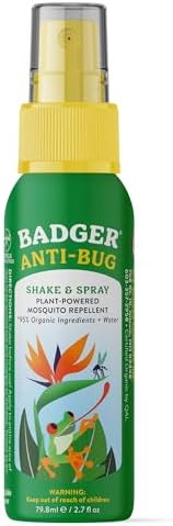 Badger Bug Spray, 3-Hour DEET-Free Mosquito Repellent, Family Friendly, Citronella & Organic Essential Oils, Natural & Vegan Insect Repellent Spray, 4 fl oz Aluminum Bottle