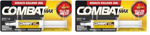 Combat Max Roach Killing Gel, Indoor and Outdoor Use, 1 Syringe, 2.1 Oz | Starts working in hours, fast control of large roaches, long residual action, unscented, transparent gel