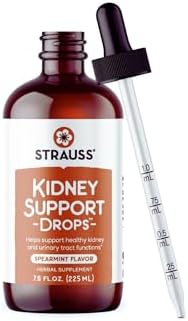 Strauss Naturals Kidney Support Supplement, Spearmint, 225 ml | Herbal Cleanse & Detox, Supports Urinary Tract Function, Non-GMO