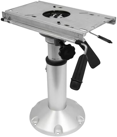 Wise 8WP144 Standard Mainstay Air Power Pedestal with Locking Swivel and Slide, Silver | Air-powered height adjustment 14 to 20 in