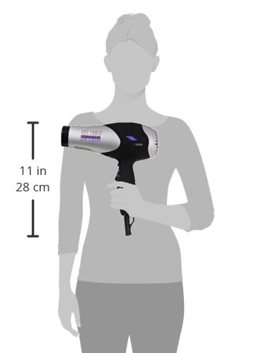 Hot Tools Pro Artist Turbo Styling Hair Dryer | Lightweight and Quiet, Silver/Black, 1 Count (Pack of 1) | Lightweight, Quiet