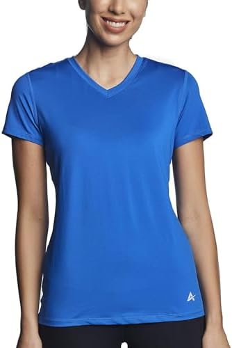 Arctic Cool Women's V-Neck Instant Cooling Moisture Wicking Performance UPF 50+ Short Sleeve Workout Shirt