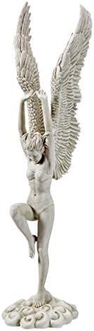 Design Toscano Remembrance and Redemption Angel Religious Indoor/Outdoor Garden Statue, From Base to Top of the Wings Nearly 3 feet tall! Tall, Cast Stone Resin, Antique Stone Finish