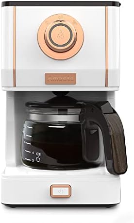 Amaste Drip Coffee Maker, Coffee Machine with 25 Oz Glass Coffee Pot, Retro Style Coffee Maker with Reusable Filter & Three Brewing Modes
