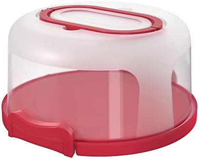 Top Shelf Elements Round Cake Carrier Two Sided Cake Holder Serves as Five Section Serving Tray, Portable Cake Stand Fits 10 inch Cake