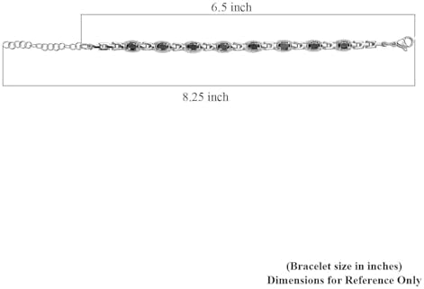 Black Cubic ZirconiaBracelet in Stainless Steel 6.50 In