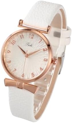Top Plaza Ladies Classic Leather Analog Quartz Watch | Women Easy Read Arabic Numerals Watches Casual Dress Wrist Watch,Rose Gold Case