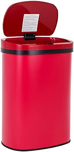 New Red 13-Gallon Touch Free Sensor Automatic Kitchen Office