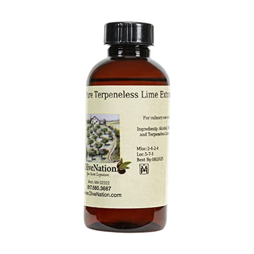 OliveNation Pure Terpeneless Lime Extract - 8 oz | All Natural Sugar Free Liquid Adds Tangy Citrus Taste/Aroma in Baked Goods, Sauces/Glaze, Marinade, Frosting/Fillings, Drinks