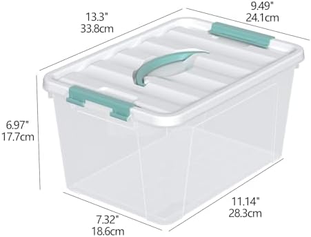 20 Quart Clear Plastic Bin with Lid, Latching Storage Box, 6 Packs