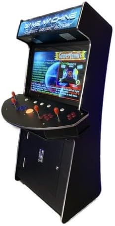 Full Size Commercial Grade Upright Standup Arcade Machine 4 Player 4600 Classic Games 32 inch Screen Black
